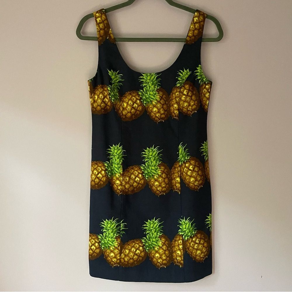 NEW J Crew Ratti Dress Size 2 Novelty Pineapple Print Sheath Mini Sleeveless